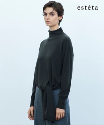 esteta (Women)/エステータ 大きいサイズ クロスニット(KRH7GW0948) 054_カーキ トップス【三越伊勢丹/公式】