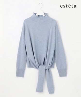 esteta (Women)/エステータ 大きいサイズ クロスニット(KRH7GW0948) 074_ダルブルー トップス【三越伊勢丹/公式】