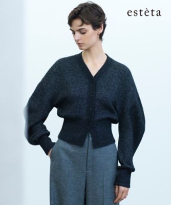 esteta (Women)/エステータ 小さいサイズ シャイニーカーディガン(KRH8GW0950) 004_グレー トップス【三越伊勢丹/公式】