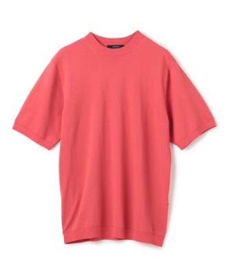 【ＷＥＢ限定カラーあり】【洗える／ストレッチ】リュクスレーヨン　クルーネック半袖ニット（ＫＲＪＨＧＭ０４０１）