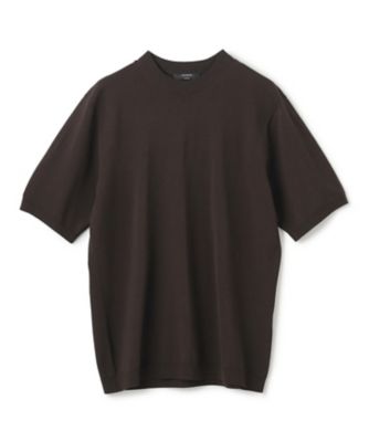 【ＷＥＢ限定カラーあり】【洗える／ストレッチ】リュクスレーヨン　クルーネック半袖ニット（ＫＲＪＨＧＭ０４０１）