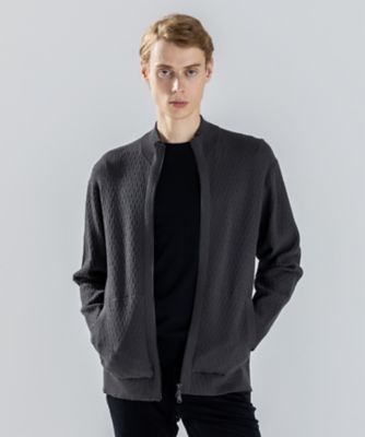 新柄】 レーヨンリンクス ハイネックジップアップカーディガン