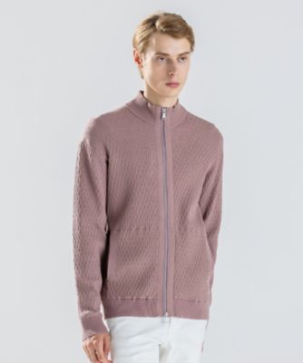 よし 新柄】 レーヨンリンクス ハイネックジップアップカーディガン