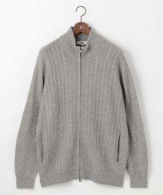 【キングサイズ・洗える・カシミヤブレンド】カシミヤブレンド　ハイネック　ジップ　　カーディガン（ＫＲＪＫＣＷ０４１２）