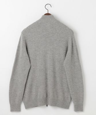 【キングサイズ・洗える・カシミヤブレンド】カシミヤブレンド　ハイネック　ジップ　　カーディガン（ＫＲＪＫＣＷ０４１２）