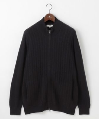 【キングサイズ・洗える・カシミヤブレンド】カシミヤブレンド　ハイネック　ジップ　　カーディガン（ＫＲＪＫＣＷ０４１２）
