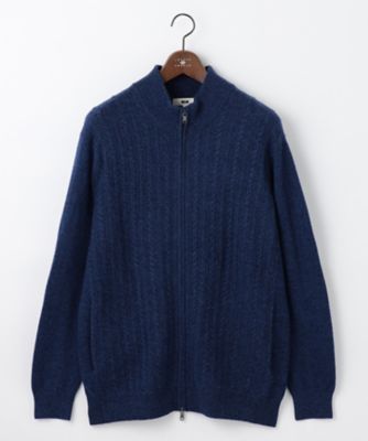 【キングサイズ・洗える・カシミヤブレンド】カシミヤブレンド　ハイネック　ジップ　　カーディガン（ＫＲＪＫＣＷ０４１２）