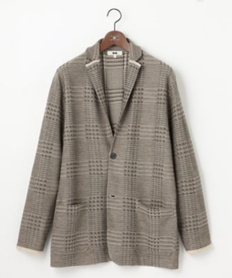 ＜JOSEPH ABBOUD (Men) ＞【キングサイズ・驚きの軽量ウール】ＫＡＲＬＫＡＲＬ　チェック柄　ニットジャケット（ＫＲＪＫＮＷ０３１３）