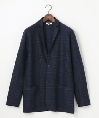 【キングサイズ・驚きの軽量ウール】ＫＡＲＬＫＡＲＬ　チェック柄　ニットジャケット（ＫＲＪＫＮＷ０３１３）