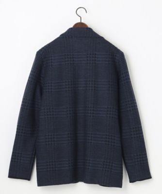 【キングサイズ・驚きの軽量ウール】ＫＡＲＬＫＡＲＬ　チェック柄　ニットジャケット（ＫＲＪＫＮＷ０３１３）