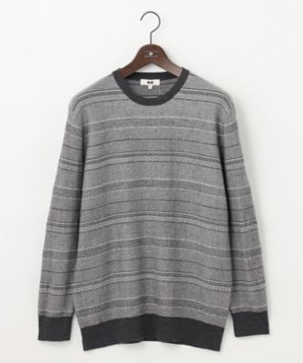JOSEPH ABBOUD (Men) /ジョセフ アブード 【キングサイズ・ストレッチ/スウェードタッチ/JAPANファブリック】ジャガード柄 プルオーバー ニット(KRJKSW0325)