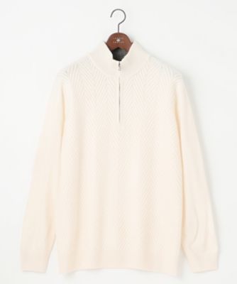 JOSEPH ABBOUD (Men) /ジョセフ アブード 【キングサイズ】カシミヤブレンド ハイネック ZIP プルオーバーニット(KRJKSW0402)