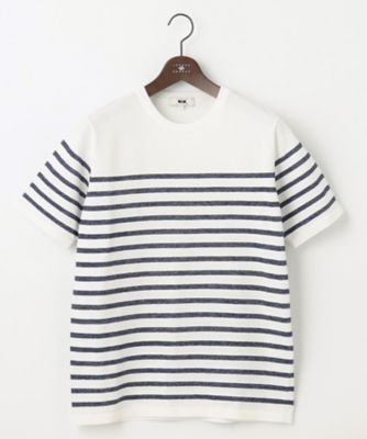 JOSEPH ABBOUD (Men) /ジョセフ アブード 【清涼感/ストレッチ/洗える】クールスキン ボーダーT ニット(KRJLCM0316)