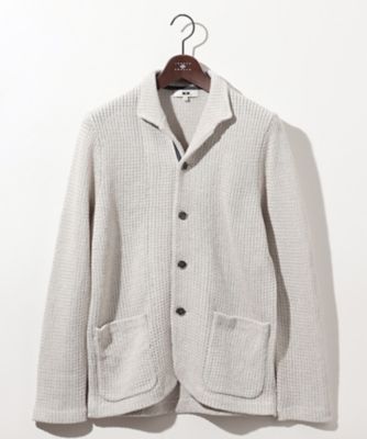 ＜JOSEPH ABBOUD (Men) ＞【和紙使用エコ素材／日本素材／軽量／通気性／速乾性】和紙ムリネ　ニット　ジャケット（ＫＲＪＬＧＳ０１０２）
