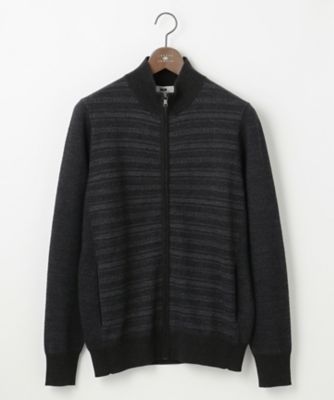24AW JOSEPH ABBOUD ウール混 Wジップブルゾン ドライバーズ 洗える／軽い】シェニールヤーンジャカード ジップ ブルゾン
