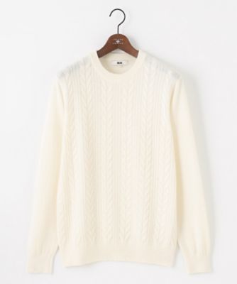 ク*ス様 ✨White Cashmere✨♡長袖セーター♡大人可愛い♡ベージュ( セール】〈手洗い可能〉7G ウール カシミヤ ヘンリーネック 2WAY プル