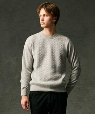 暖か・軽量】カシミヤブレンド クルーネック ニット