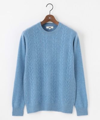 暖か・軽量】カシミヤブレンド クルーネック ニット