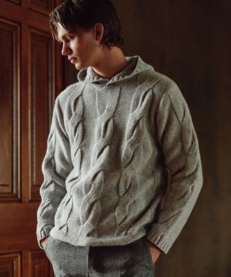 インポート素材／軽量／保温性】ベビーアルパカ ニットパーカー