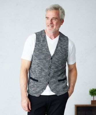 ＜JOSEPH ABBOUD (Men) ＞【清涼感／軽い／洗える】　スラブギマニットベスト（ＫＲＪＬＳＳ０３０２）
