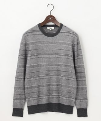 ＜JOSEPH ABBOUD (Men) ＞【ストレッチ／スウェードタッチ／ＪＡＰＡＮファブリック】ジャガード柄　プルオーバー　ニット（ＫＲＪＬＳＷ０３２５）