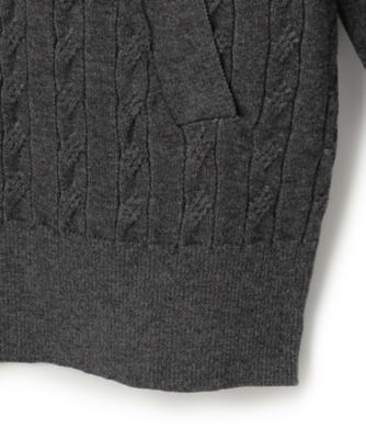 【ストレッチ性　／　イージーケア】【ＦＬＥＸ　ＹＡＲＮ】ケーブルニットブルゾン型カーディガン（ＫＲＯＶＣＷ０２０８）