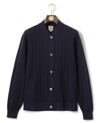 【ストレッチ性　／　イージーケア】【ＦＬＥＸ　ＹＡＲＮ】ケーブルニットブルゾン型カーディガン（ＫＲＯＶＣＷ０２０８）