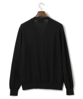24AW J.PRESS オメガツイスト ハイゲージ ニットカーディガン 黒 オメガツイスト ハイゲージ ニットカーディガン（KROVCW0212
