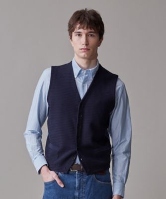 ＜J.PRESS (Men)＞ハイツイストヘリンボン　ニットベスト（ＫＲＯＶＧＭ０１０２）