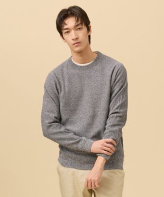 麻のように涼しい】ギマコットンカノコクルーネック ニット