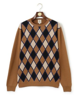 ＜J.PRESS (Men)＞【Ａｕｓｔｒａｌｉａｎ　Ｍｅｒｉｎｏ　Ｗｏｏｌ】インターシャクルー　ニット（ＫＲＯＶＮＡ０２０１）