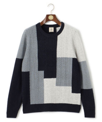 Cash Lamb's Wool】クレイジーパターン ケーブル