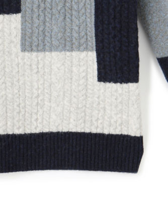 kolor 21aw クレイジーパターンケーブルニット　ブルー　3 kolor 21aw クレイジーパターンケーブルニット ブルー 3