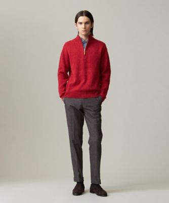 【ＫＩＮＧ　ＳＩＺＥ】【Ｃａｓｈ　Ｌａｍｂ’ｓ　Ｗｏｏｌ】ハーフジップニット（ＫＲＯＸＧＳ０４１１）