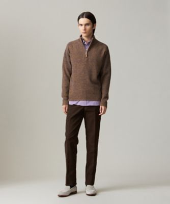 【ＫＩＮＧ　ＳＩＺＥ】【Ｃａｓｈ　Ｌａｍｂ’ｓ　Ｗｏｏｌ】ハーフジップニット（ＫＲＯＸＧＳ０４１１）