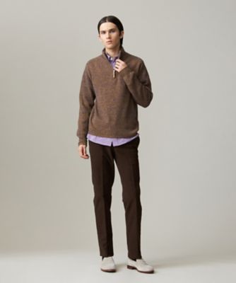 【ＫＩＮＧ　ＳＩＺＥ】【Ｃａｓｈ　Ｌａｍｂ’ｓ　Ｗｏｏｌ】ハーフジップニット（ＫＲＯＸＧＳ０４１１）