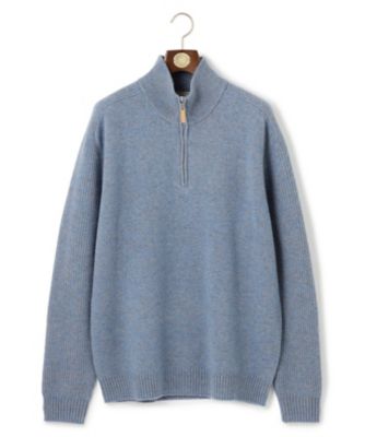 【ＫＩＮＧ　ＳＩＺＥ】【Ｃａｓｈ　Ｌａｍｂ’ｓ　Ｗｏｏｌ】ハーフジップニット（ＫＲＯＸＧＳ０４１１）