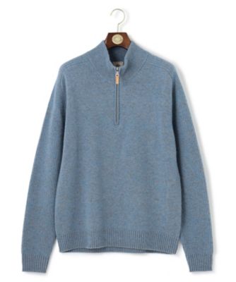 【ＫＩＮＧ　ＳＩＺＥ】【Ｃａｓｈ　Ｌａｍｂ’ｓ　Ｗｏｏｌ】ハーフジップニット（ＫＲＯＸＧＳ０４１１）