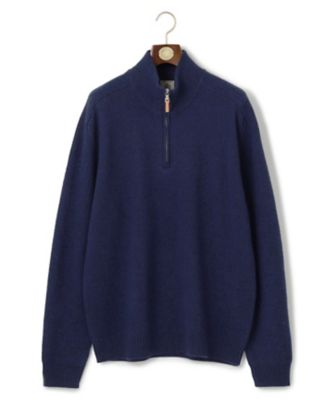 【ＫＩＮＧ　ＳＩＺＥ】【Ｃａｓｈ　Ｌａｍｂ’ｓ　Ｗｏｏｌ】ハーフジップニット（ＫＲＯＸＧＳ０４１１）