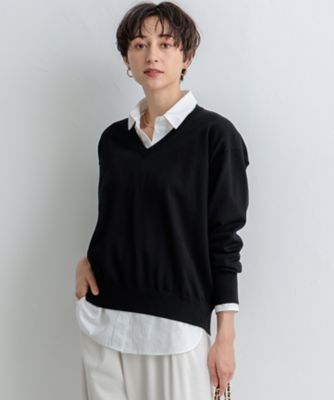 【ＳＬＯＷ／一部店舗限定】コットンシルク　Ｖネック　ニット（ＫＲＳ１ＣＡ０９３１）
