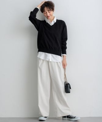 【ＳＬＯＷ／一部店舗限定】コットンシルク　Ｖネック　ニット（ＫＲＳ１ＣＡ０９３１）