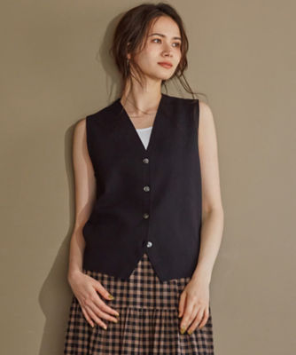 ＜23区 L (Women/大きいサイズ)＞【ＳＬＯＷ／一部店舗限定】Ｖネック　ニットベスト（ＫＲＳ１ＣＭ０９６２）