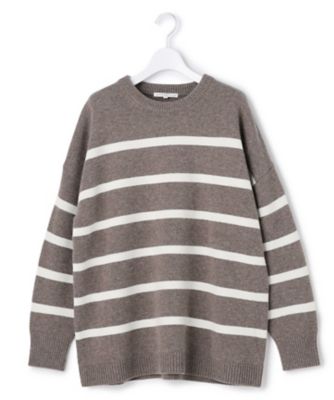 SLOW／一部店舗限定】ソフトウール ボーダー ニット
