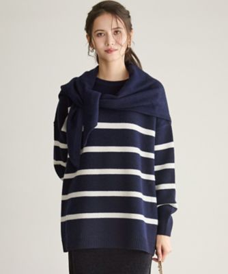 SLOW／一部店舗限定】ソフトウール ボーダー ニット