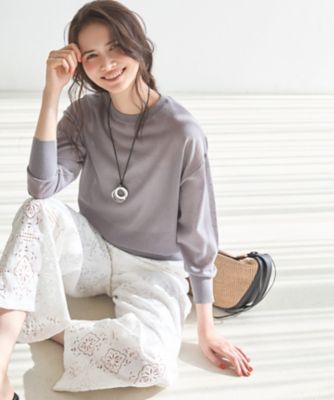 ＜23区 S (Women/小さいサイズ)＞【ＳＬＯＷ／一部店舗限定】シアー　プルオーバー　ニット（ＫＲＳ２ＬＭ０９３４）