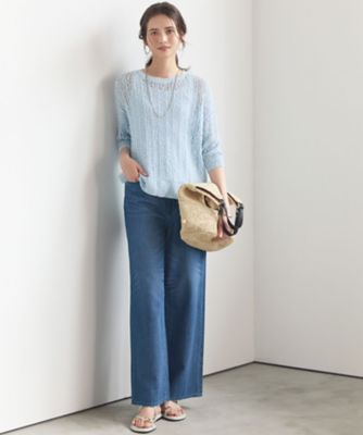 SLOW／一部店舗限定】エンブロイダリープルオーバー サマー ニット