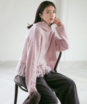 SLOW／一部店舗限定】ニットトータル フリンジ ニット