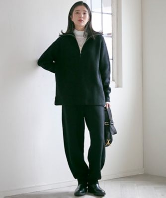 最終値下げnyxu Drawers jersey pants SLOW／一部店舗限定】ニットトータル ハーフジップ ニット
