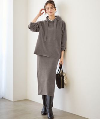 SLOW／一部店舗限定】ベロア風ニット パーカー