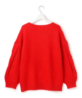 SLOW／一部店舗限定】ケーブル 袖デザイン ニット